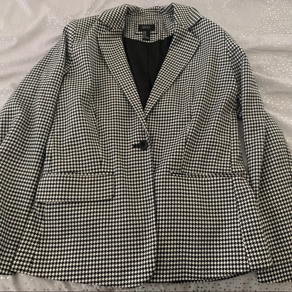 Casual pattern fitted blazer